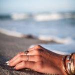 Hammered Thread | Stackable Wedding Band 14k Hammered Gold - MTD