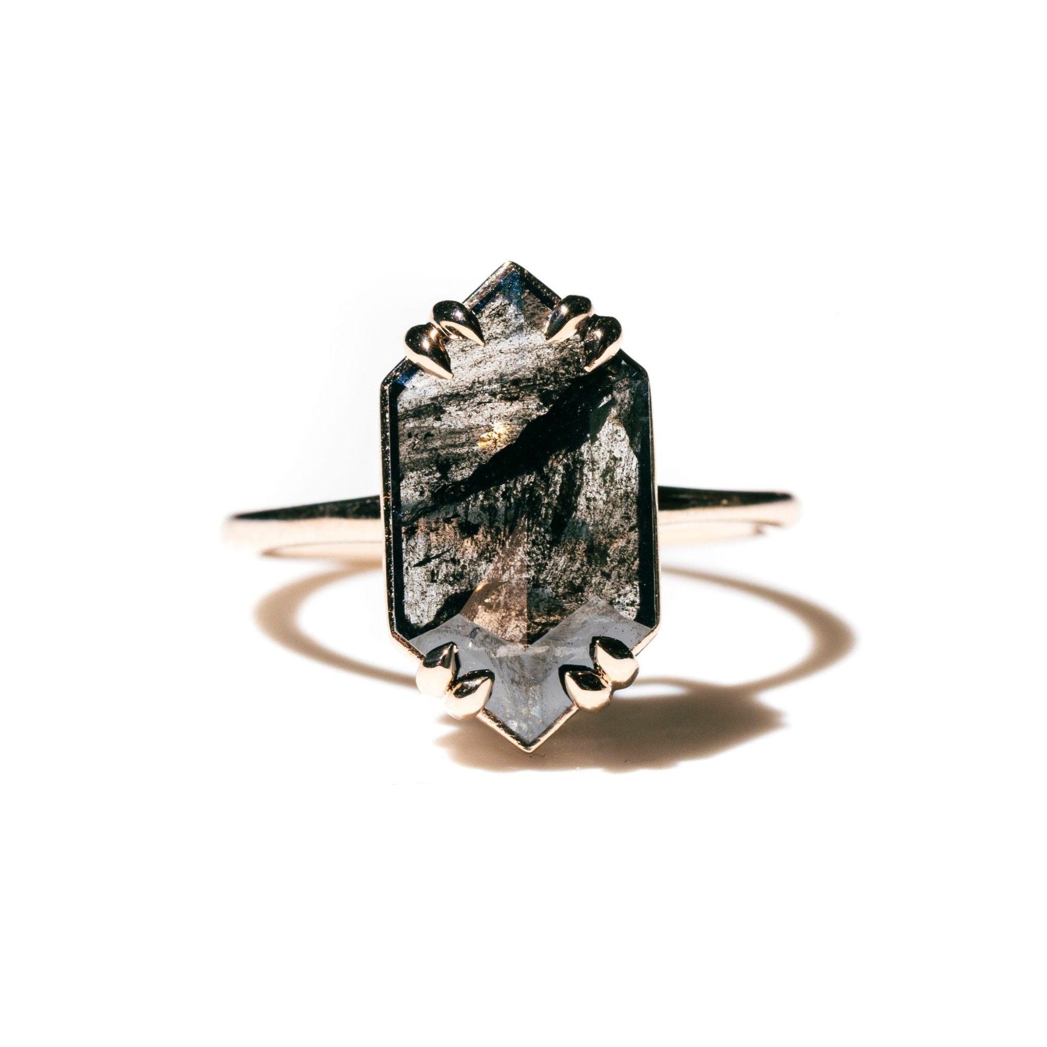 Night Ember Salt and Pepper Diamond Engagement Ring - MTD