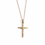 Golden Cross Hammered Gold Necklace - MTD
