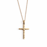 Golden Cross Hammered Gold Necklace - MTD