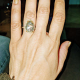 Priya 6ct Pear Salt and Pepper Diamond Engagement Ring - MTD