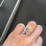 Priya 6ct Pear Salt and Pepper Diamond Engagement Ring - MTD