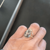 Priya 6ct Pear Salt and Pepper Diamond Engagement Ring - MTD