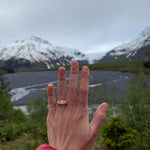 Three Stone Moissanite Engagement Ring | 18k Gold Engagement Ring - MTD