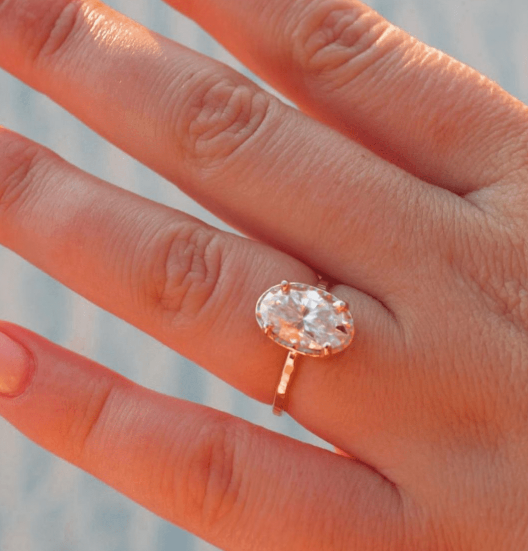 Madeline 3.5ct Elongated Oval Lab Diamond Engagement Ring - MTD