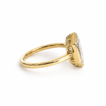 Ariel Elongated Hexagon Step Cut Bezel Set Engagement Ring - MTD