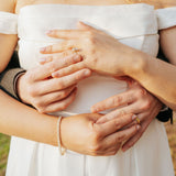 Sheba 2ct Emerald Cut Diamond Engagement Ring Bezel Setting on Wide Hammered Band - MTD