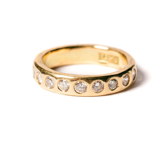 Pebbles Diamond Flush Set Wedding Band - MTD