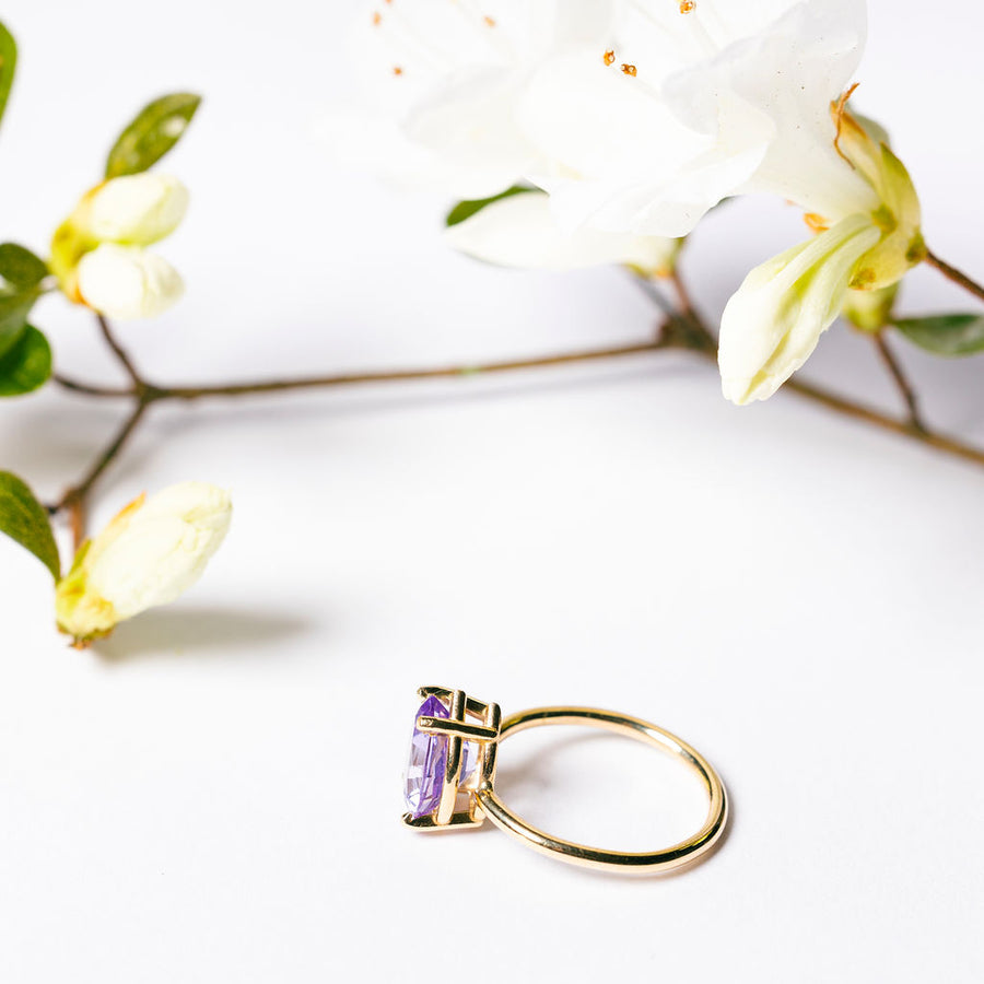 Lilac Petals Pear Tanzanite Ring - MTD