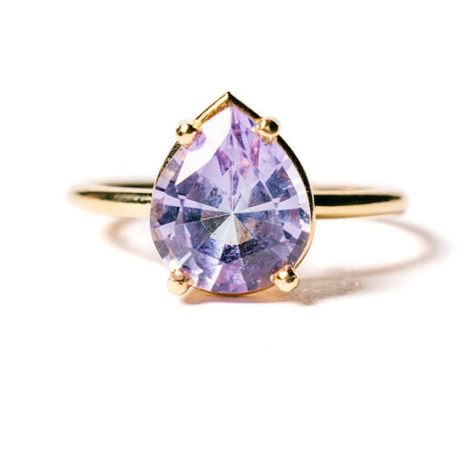 Lilac Petals Pear Tanzanite Ring - MTD