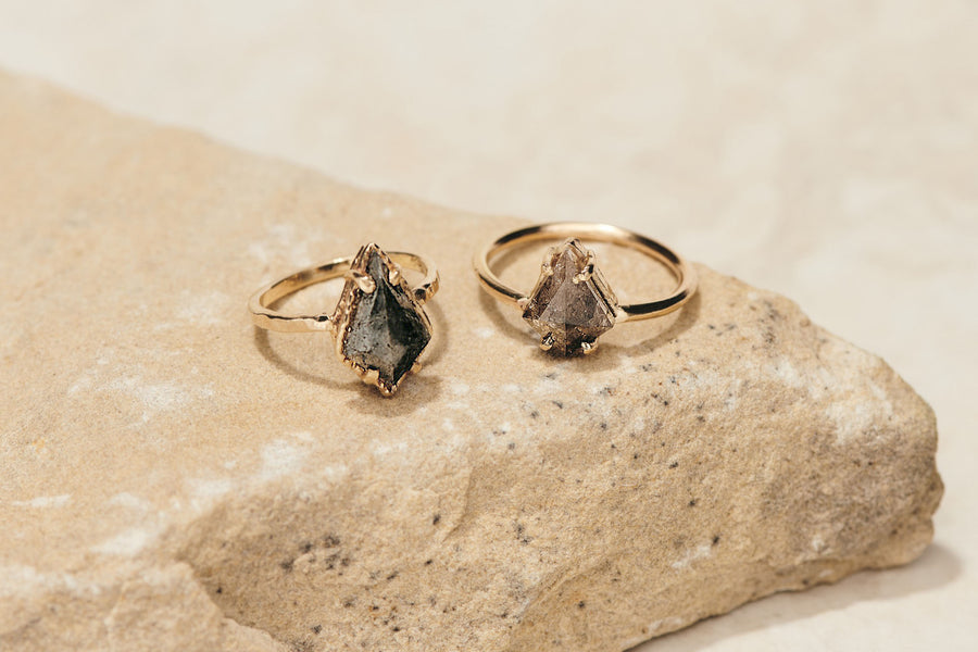 Astrid | Kite Salt and Pepper Diamond Engagement Ring - MTD