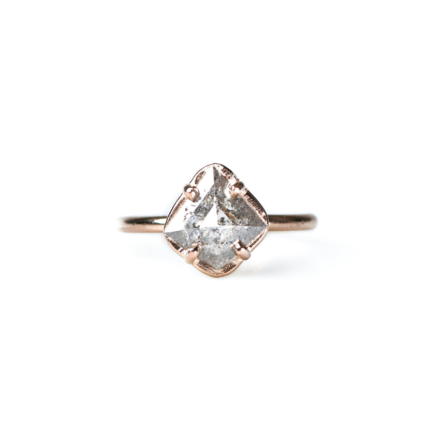 Soaring Kite Salt and Pepper Diamond Engagement Ring 14k Yellow Gold - MTD