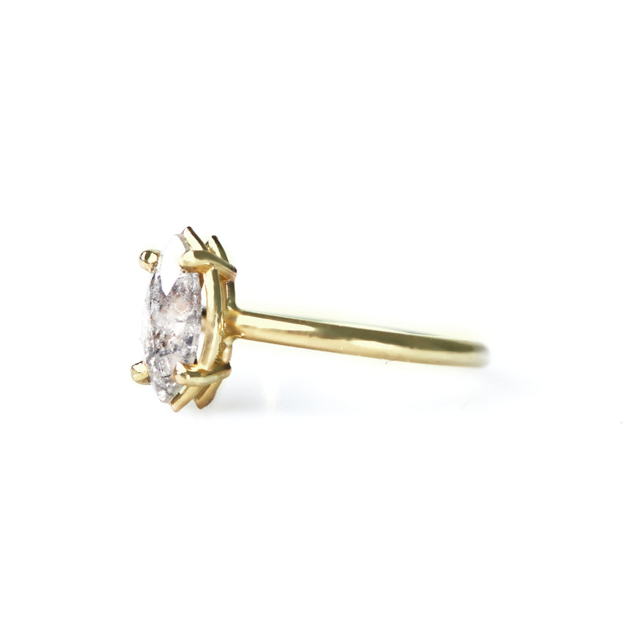 Emmie  Marquise Salt and Pepper Diamond Engagement Ring - MTD