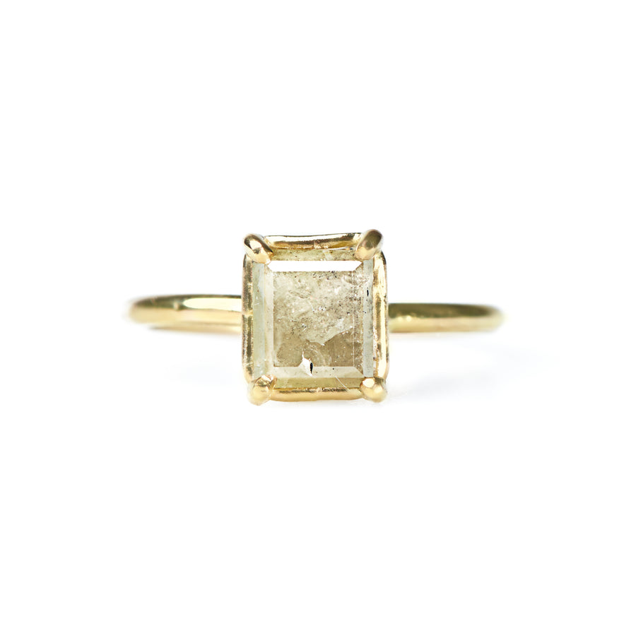 Chantal Gray Emerald Cut Diamond Engagement Ring 14k Yellow Gold - MTD