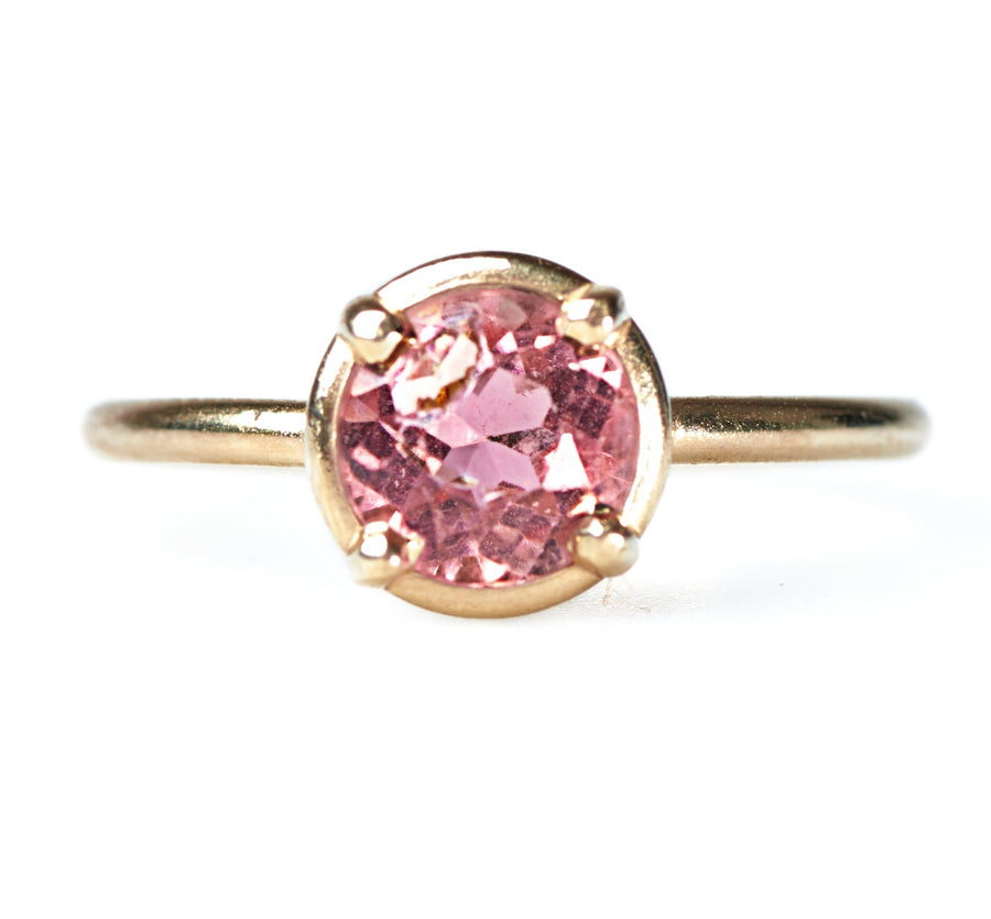 Floriane Pink Tourmaline Engagement Ring 14k Yellow Gold - MTD