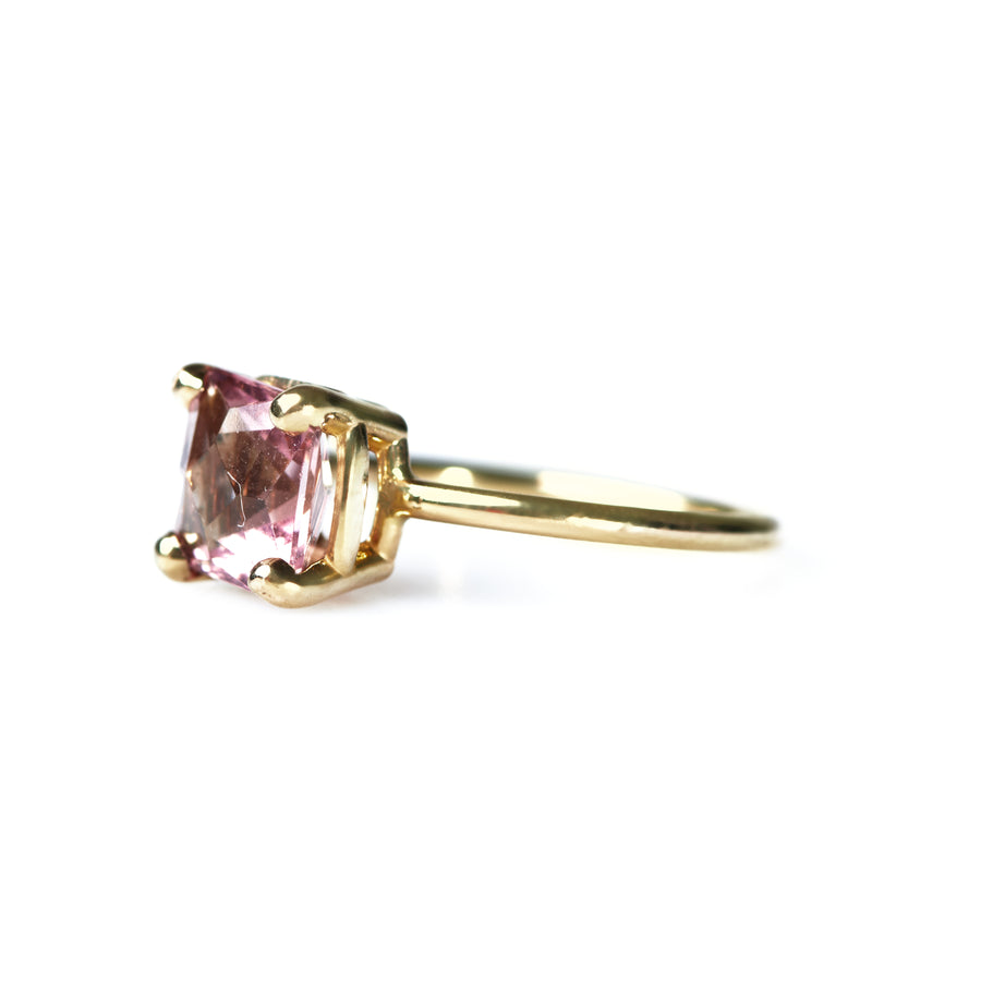 Joy |  Pink Tourmaline Cushion Cut Ring - MTD