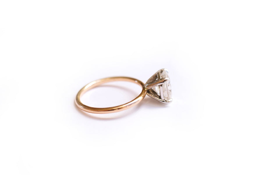 Catherine | Oval Moissanite Engagement Ring 14k Rose Gold Thin Band - Melissa Tyson Designs