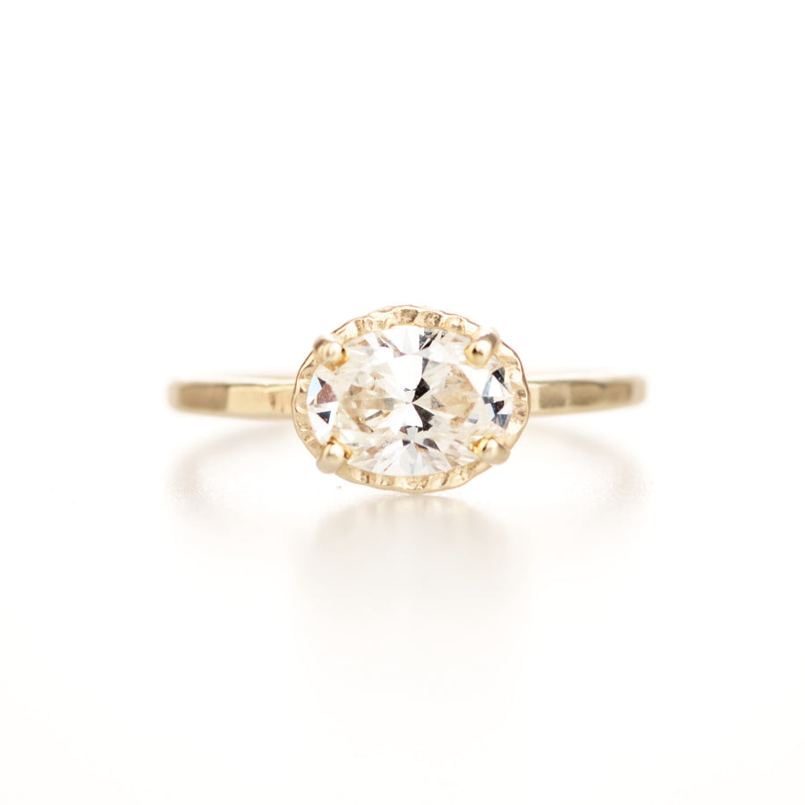 Naomi Stacking Engagement Ring Set Featuring East West Oval Diamond - MTD