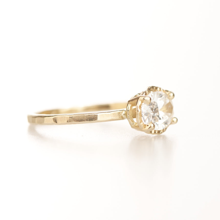 Naomi Stacking Engagement Ring Set Featuring East West Oval Diamond - MTD