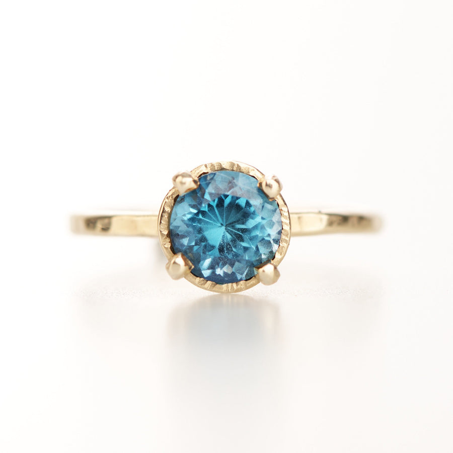 Blue Zircon in Shine Bright Ring Setting - MTD