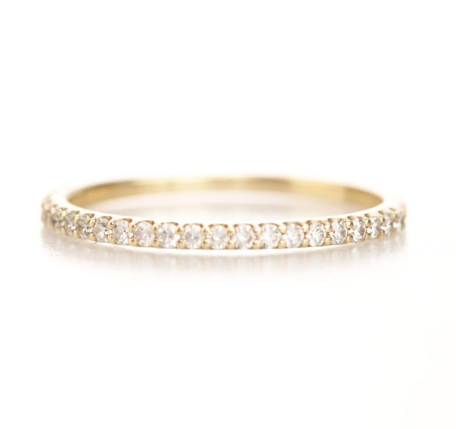 Elisha Salt and Pepper Diamond Pave Diamond Stacking Wedding Ring - MTD