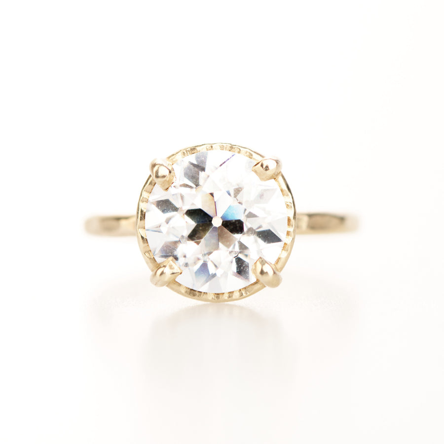 Magnolia 3ct Antique Cut Round Moissanite Engagement Ring - MTD