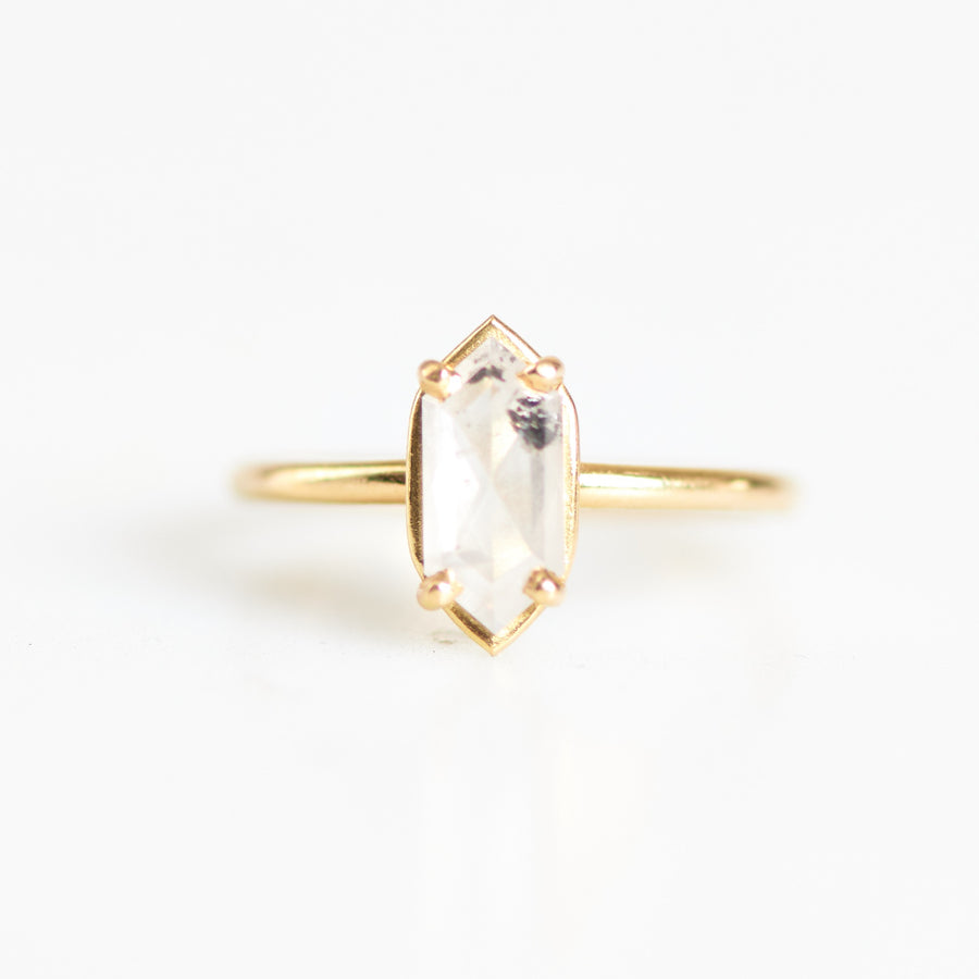 Noemie 2ct Elongated Hexagon Salt & Pepper Diamond Engagement Ring - MTD