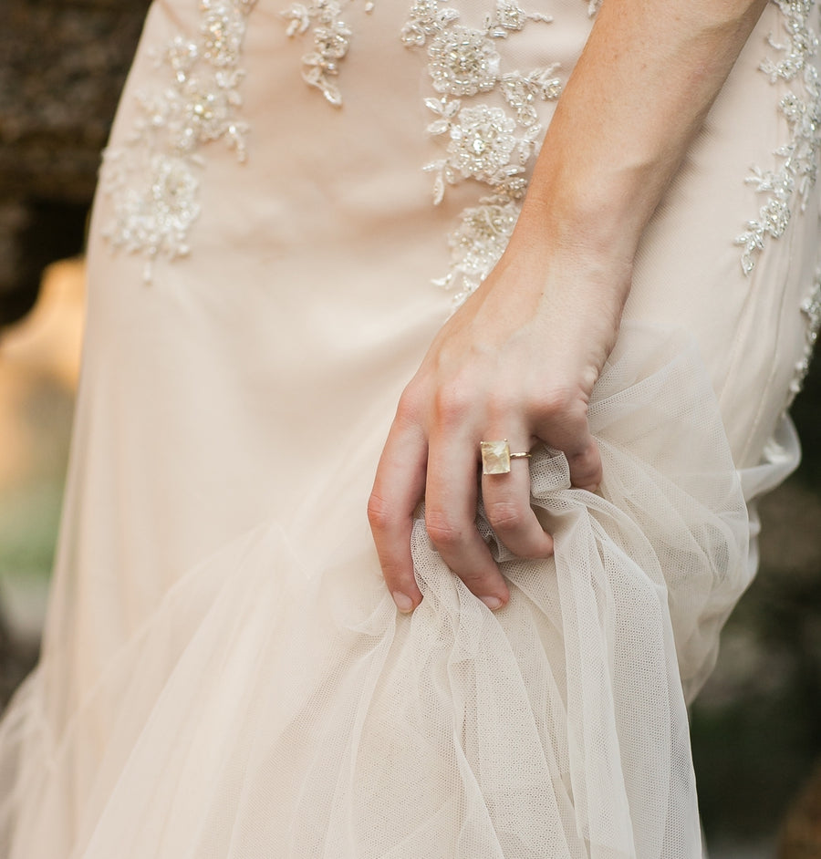 Golden Days | Rudilated Quartz Engagement Ring - Melissa Tyson Designs