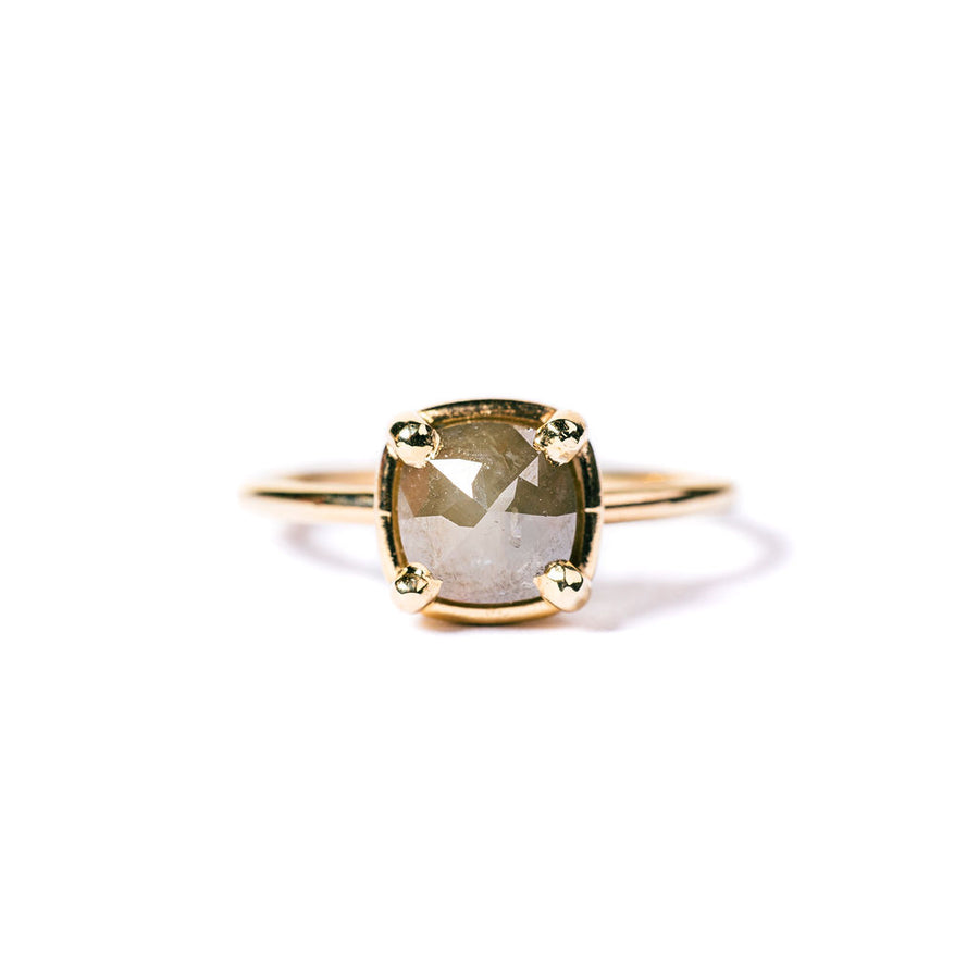Adaline | Cushion Cut Salt and Pepper Diamond Engagement Ring - MTD