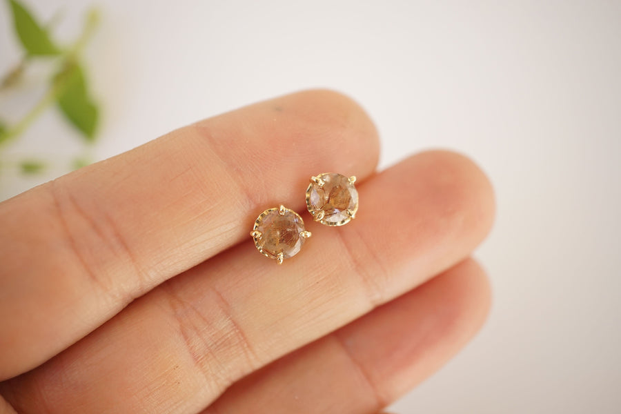 Copper Rutilated Quartz Studs - Melissa Tyson Designs