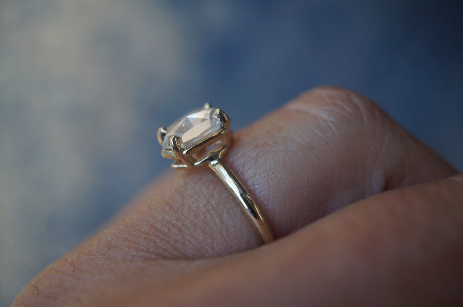 1.2ct Elongated Hexagon Diamond Engagement Ring - MTD