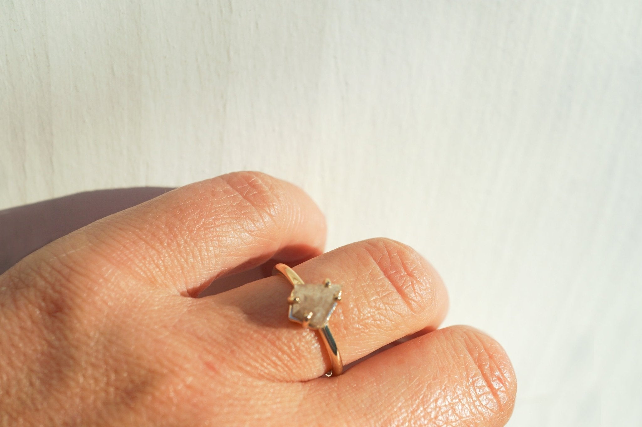 Kite 3 Soft Gray Salt and Pepper Diamond Ring - MTD