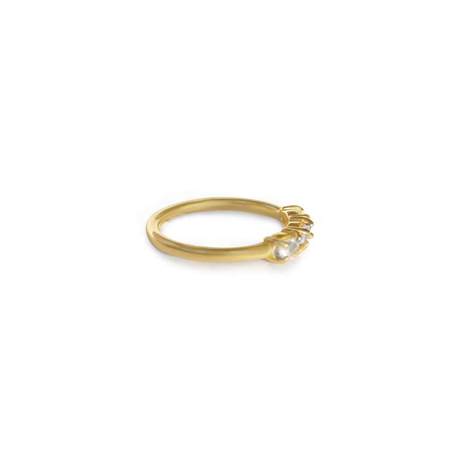 Thea Three Oval East West Moissanite Stacking Ring - MTD