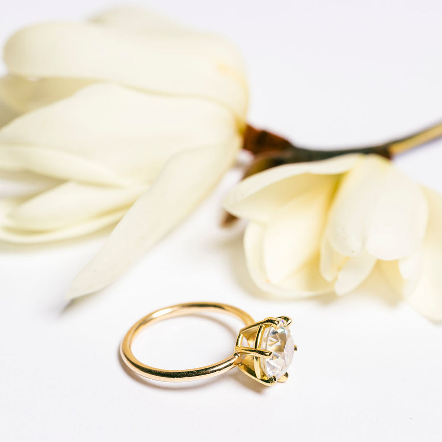 Daphne Gold Engagement Ring | Antique Cut Round Ring | MTD