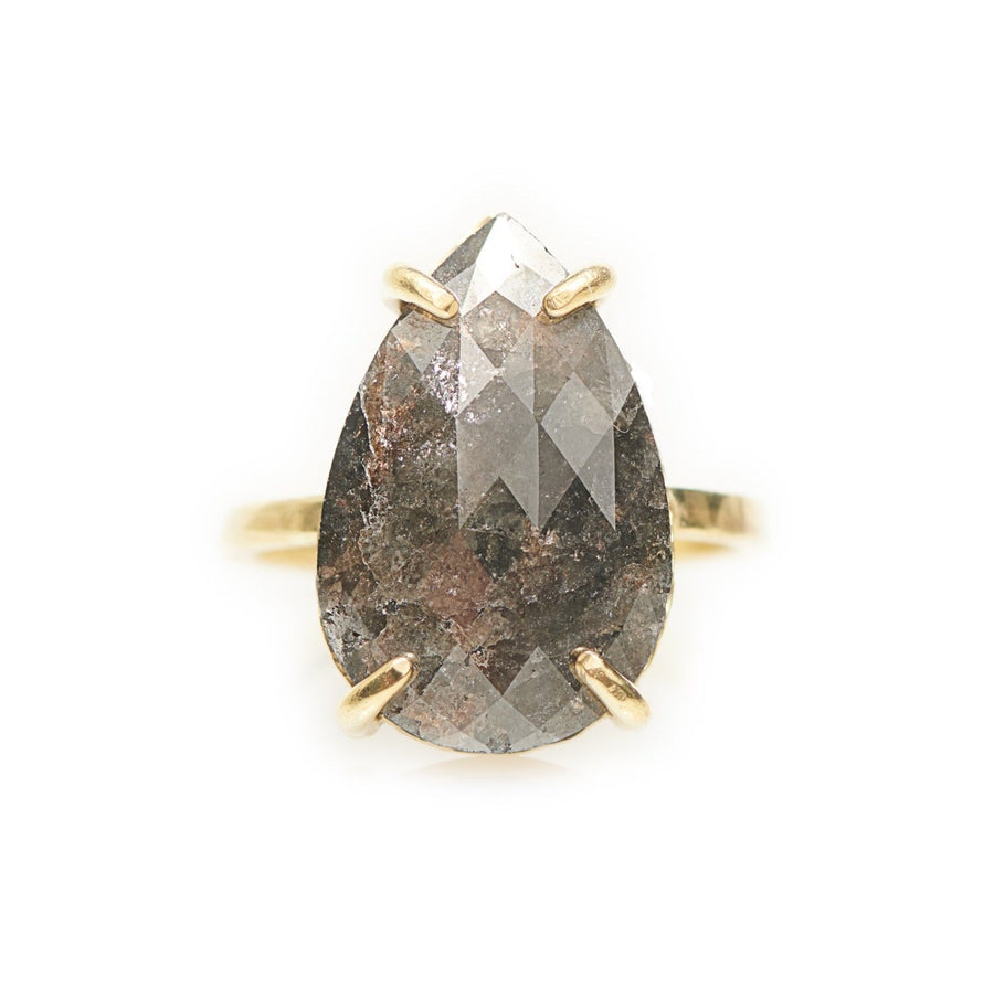 Big Bertha | 10ct Black Salt and Pepper Diamond Pear in 18k Gold - MTD