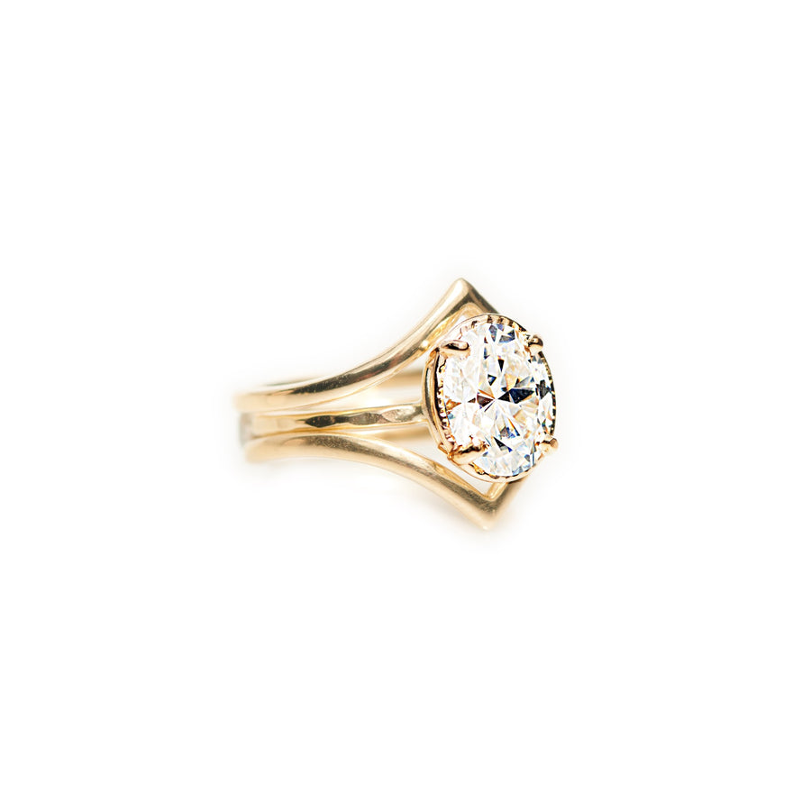 Ahna with V Bands Engagement Ring Set - MTD