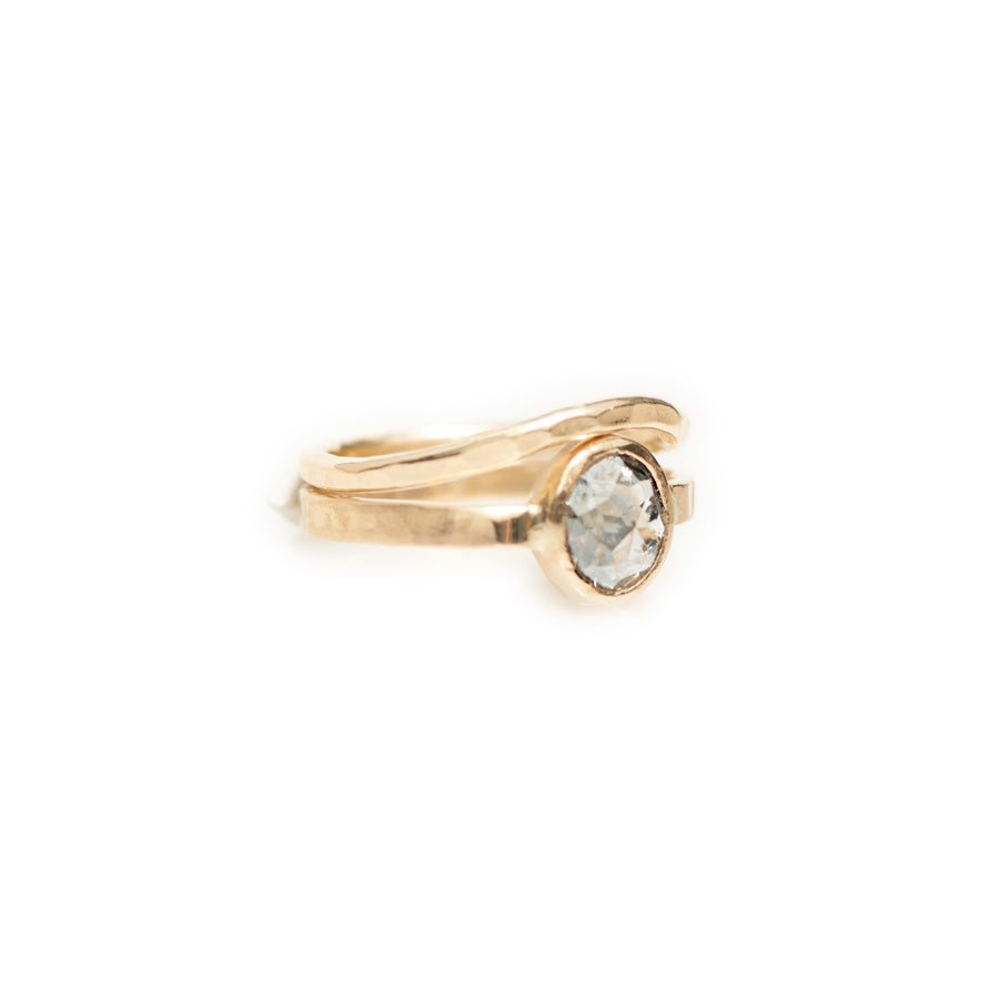 Karla | Salt and Pepper Round Diamond Engagement Ring Set - MTD
