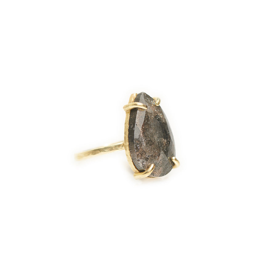 Big Bertha | 10ct Black Salt and Pepper Diamond Pear in 18k Gold - MTD