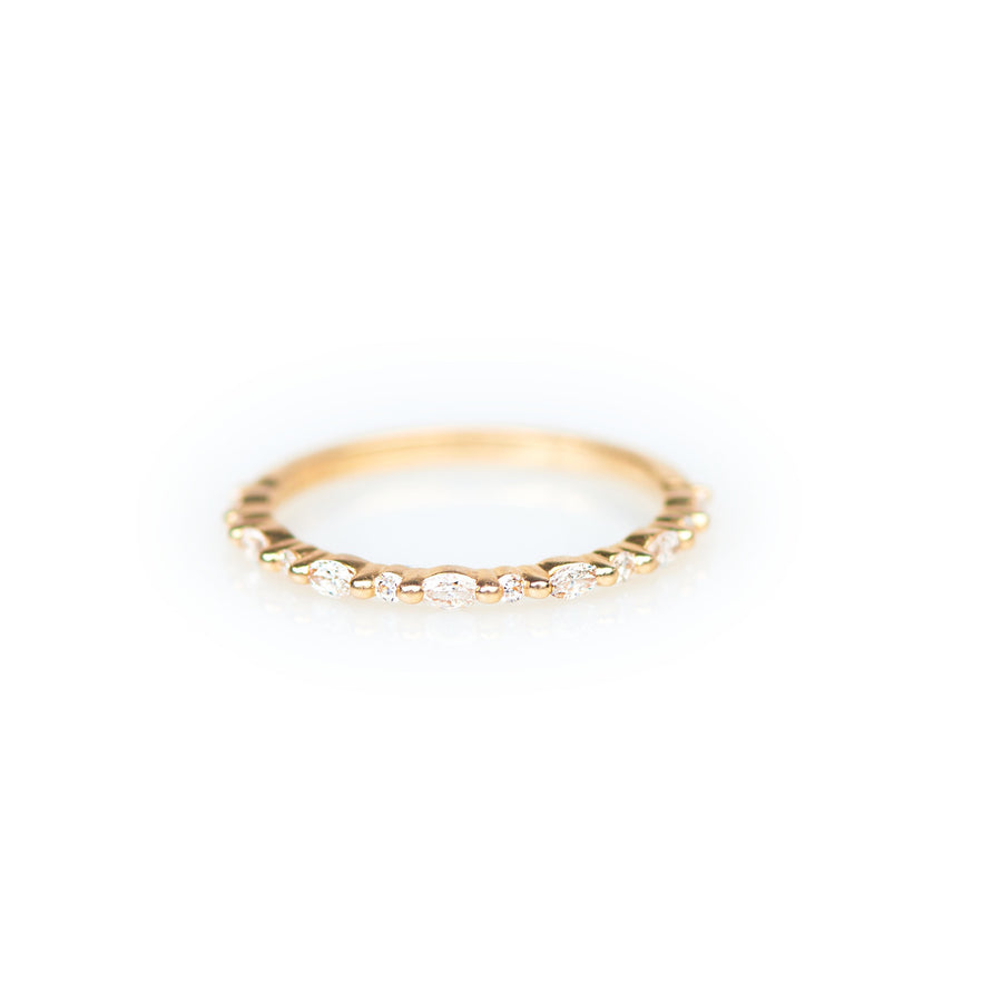 Almiera Cushion Salt and Pepper Diamond Engagement Ring Stacking Set - MTD