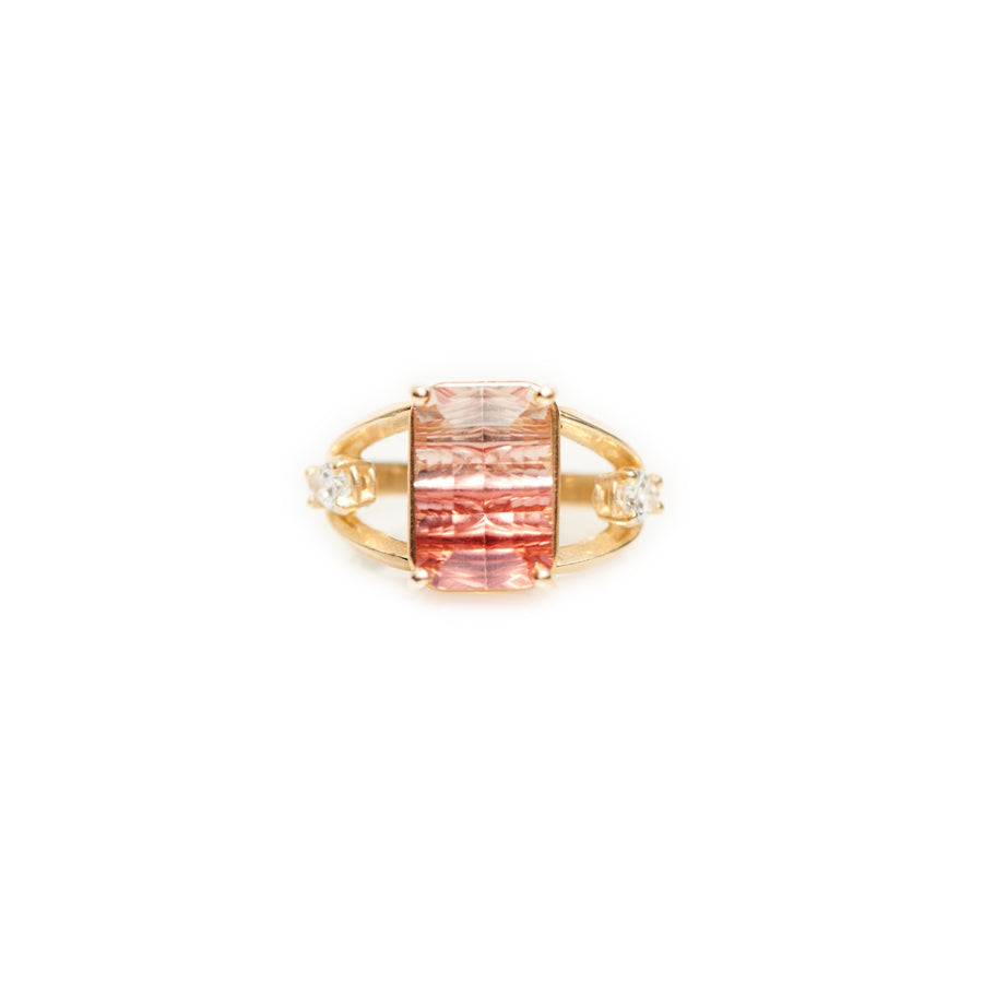 Sunset on the Bay Bicolor Tourmaline & Diamond Ring - MTD