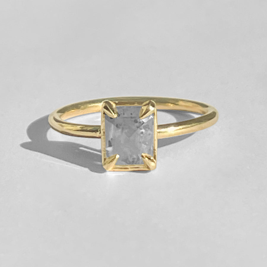 Kendy Emerald Cut Salt and Pepper Engagement Ring - MTD