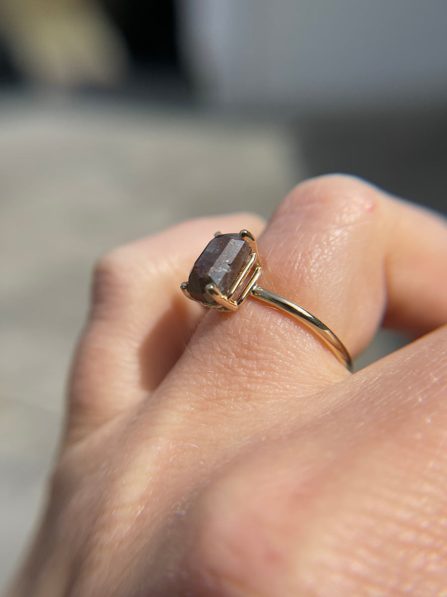 Renee | 2.6ct Red Diamond Rose Cut 14k Yellow Gold - MTD