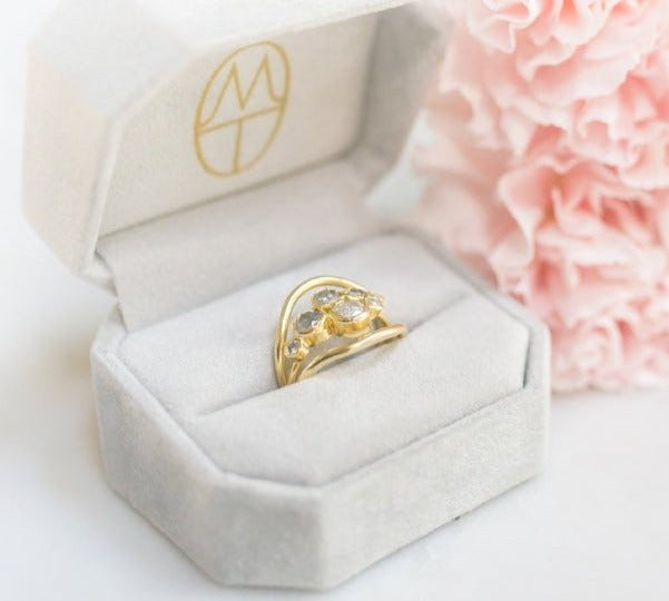 Constellation Stacking Set | Gray & White Diamond Cluster Ring Stacking Set - Melissa Tyson Designs