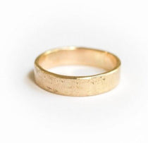 Morning Mist | Mens 14k Gold Rustic Hammered Gold Wedding Band - MTD