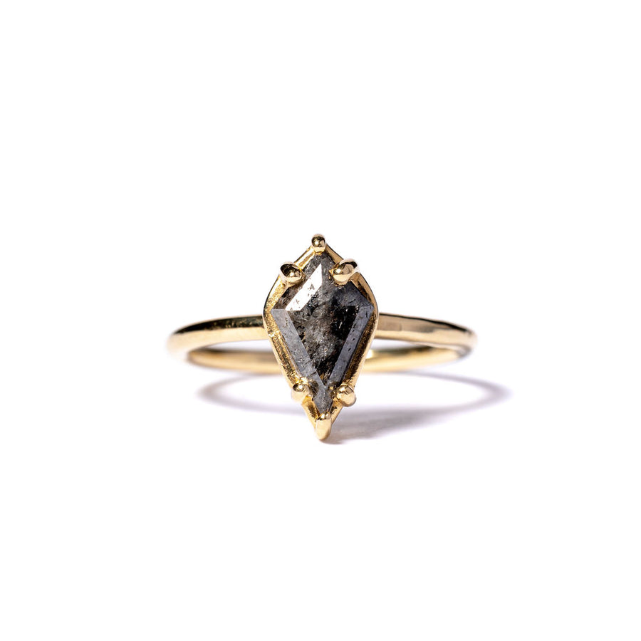 Genevieve | 1.2 Salt and Peppe Kite Diamond Engagement Ring 14k Yellow Gold - MTD
