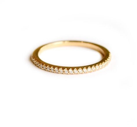 Promise | Thin Diamond 14k Gold Wedding Band - Melissa Tyson Designs