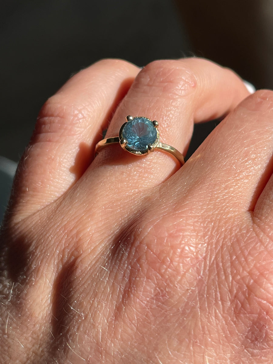 Blue Zircon in Shine Bright Ring Setting - MTD