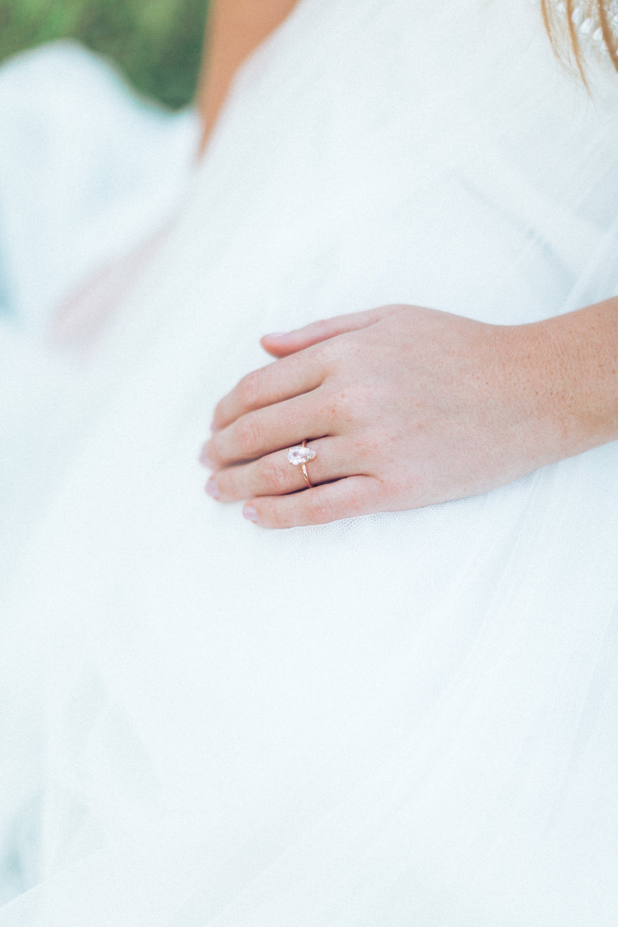 Pretty in Pink | Pear Pink Morganite Engagement Ring in 14k Rose Gold - Melissa Tyson Designs