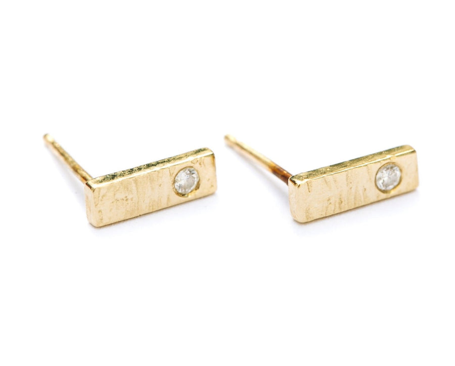 Stick and Stone Diamond Bar Earrings - MTD