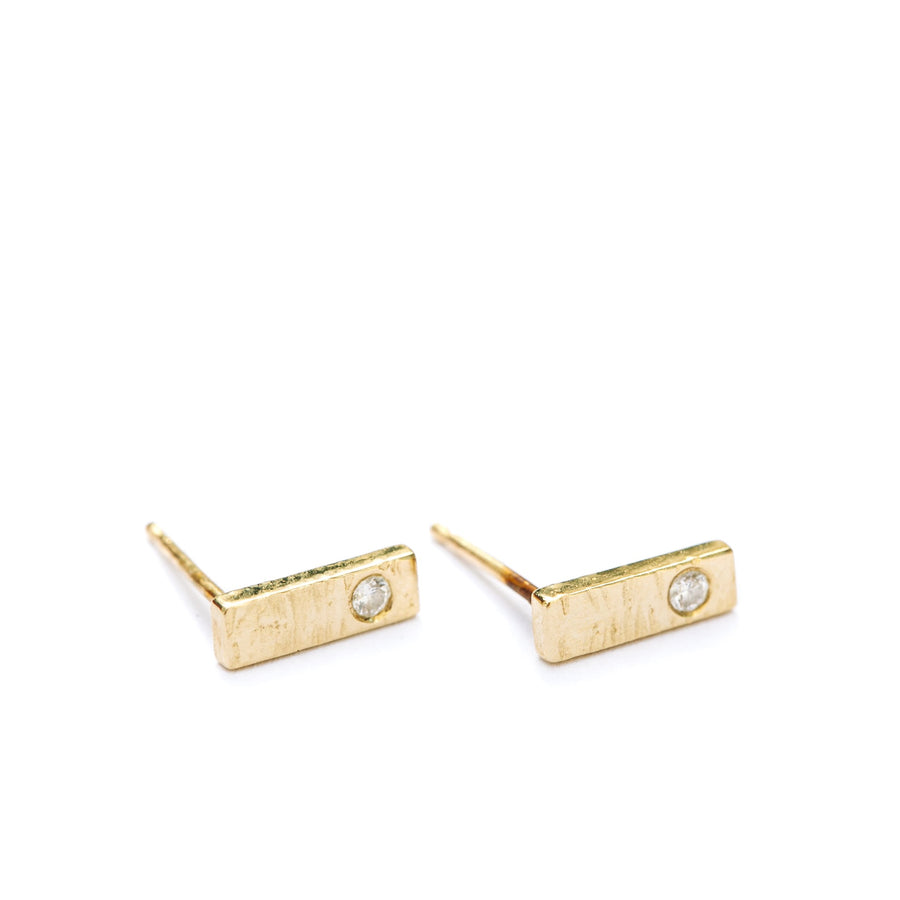 Stick and Stone Diamond Bar Earrings - MTD